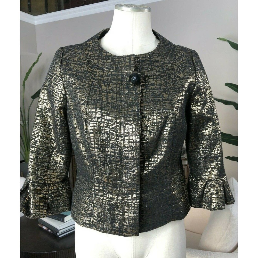 JS Boutique Metallic 3/4 Sleeve Evening Blazer